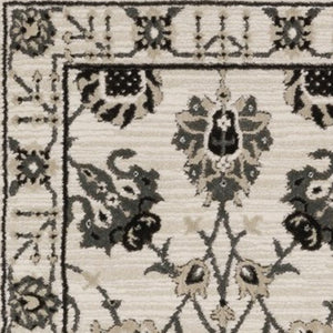 Homeroots 3' Ivory Oriental Area Rug - Stylish, Stain-resistant Design Perfect For Homes With Kids & Pets 8' Runner Polypropylene,Polyester 575442