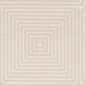 Homeroots 3' Stylish Ivory Geometric Power Loom Area Rug - Perfect For Homes With Kids And Pets, Stain Resistant 8' Runner Polypropylene,Polyester 575444
