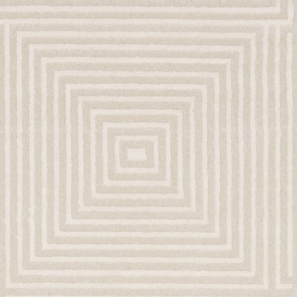 Homeroots 3' Stylish Ivory Geometric Power Loom Area Rug - Perfect For Homes With Kids And Pets, Stain Resistant 8' Runner Polypropylene,Polyester 575444