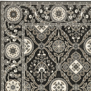 Homeroots 3' Charcoal Oriental Area Rug - Stylish, Stain-resistant Design For Warmth And Elegance In Any Room 5' X 8' Polypropylene,Polyester 575445