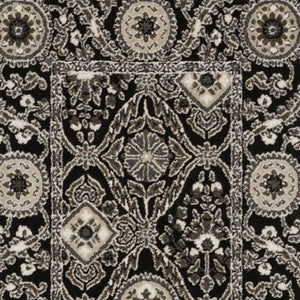 Homeroots 3' Charcoal Oriental Area Rug - Stylish, Stain-resistant Design For Warmth And Elegance In Any Room 8' Runner Polypropylene,Polyester 575446