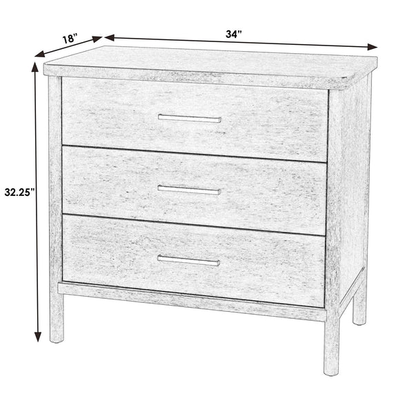 Butler Specialty Lennon 3 Drawer Dresser With Elegant Rounded Legs, Clean Lines, And Organic Soft Finish For Your Space Light Brown Mindi Wood,Mdf,Mindi Veneer 5754473-butler