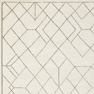 Homeroots 3' Stylish Ivory Geometric Area Rug – Stain Resistant, Soft Texture For A Cozy Home Atmosphere 5' X 8' Polypropylene,Polyester 575447