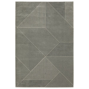 Homeroots 3' Gray Geometric Area Rug - Stylish, Stain-resistant Design For Modern Homes And Cozy Spaces 5' X 8' Polypropylene,Polyester 575451