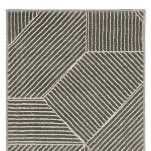 Homeroots 3' Gray Geometric Area Rug - Stylish, Stain-resistant Design For Modern Homes And Cozy Spaces 8' Runner Polypropylene,Polyester 575452
