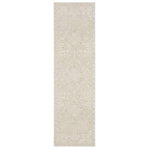 HomeRoots 3' Elegant Ivory and Beige Medallion Area Rug – Durable, Stain-Resistant Design for Timeless Style 8' Runner 575454
