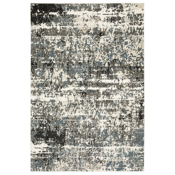 Homeroots 3' Ivory Abstract Area Rug - Stain Resistant, Stylish Design For Home Décor, Perfect For Kids & Pets 5' X 8' Polypropylene,Polyester 575455