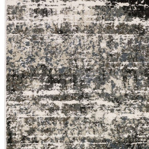 Homeroots 3' Ivory Abstract Area Rug - Stain Resistant, Stylish Design For Home Décor, Perfect For Kids & Pets 8' Runner Polypropylene,Polyester 575456