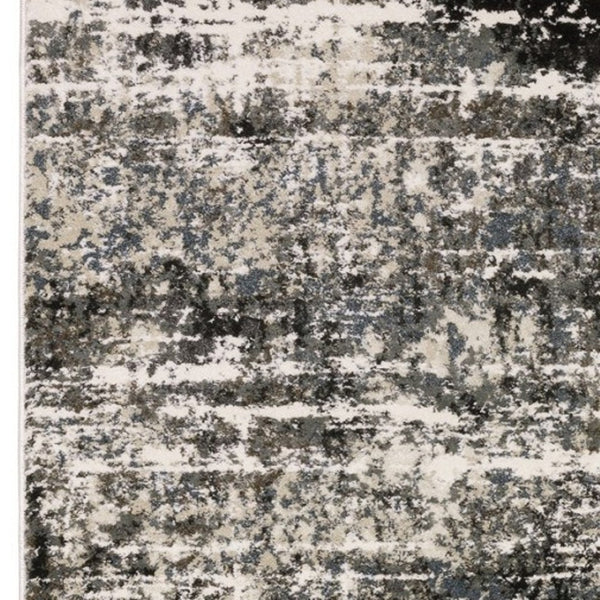 Homeroots 3' Ivory Abstract Area Rug - Stain Resistant, Stylish Design For Home Décor, Perfect For Kids & Pets 8' Runner Polypropylene,Polyester 575456