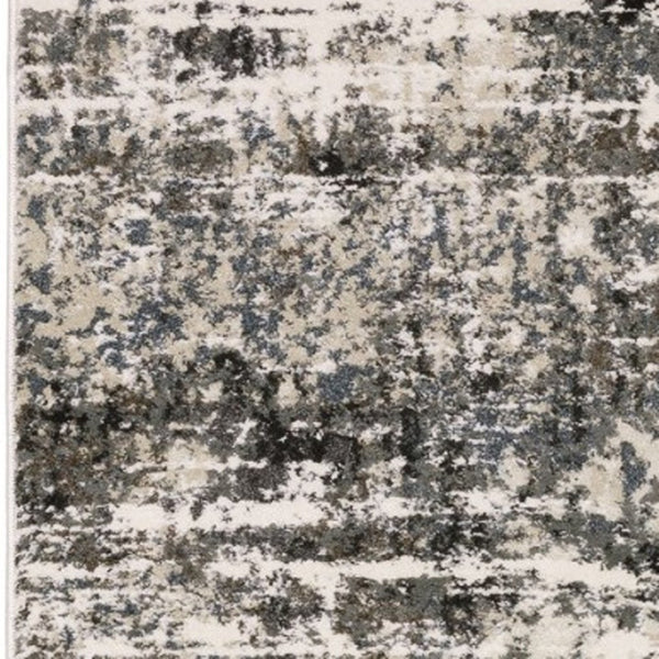 Homeroots 3' Ivory Abstract Area Rug - Stain Resistant, Stylish Design For Home Décor, Perfect For Kids & Pets 8' Runner Polypropylene,Polyester 575456