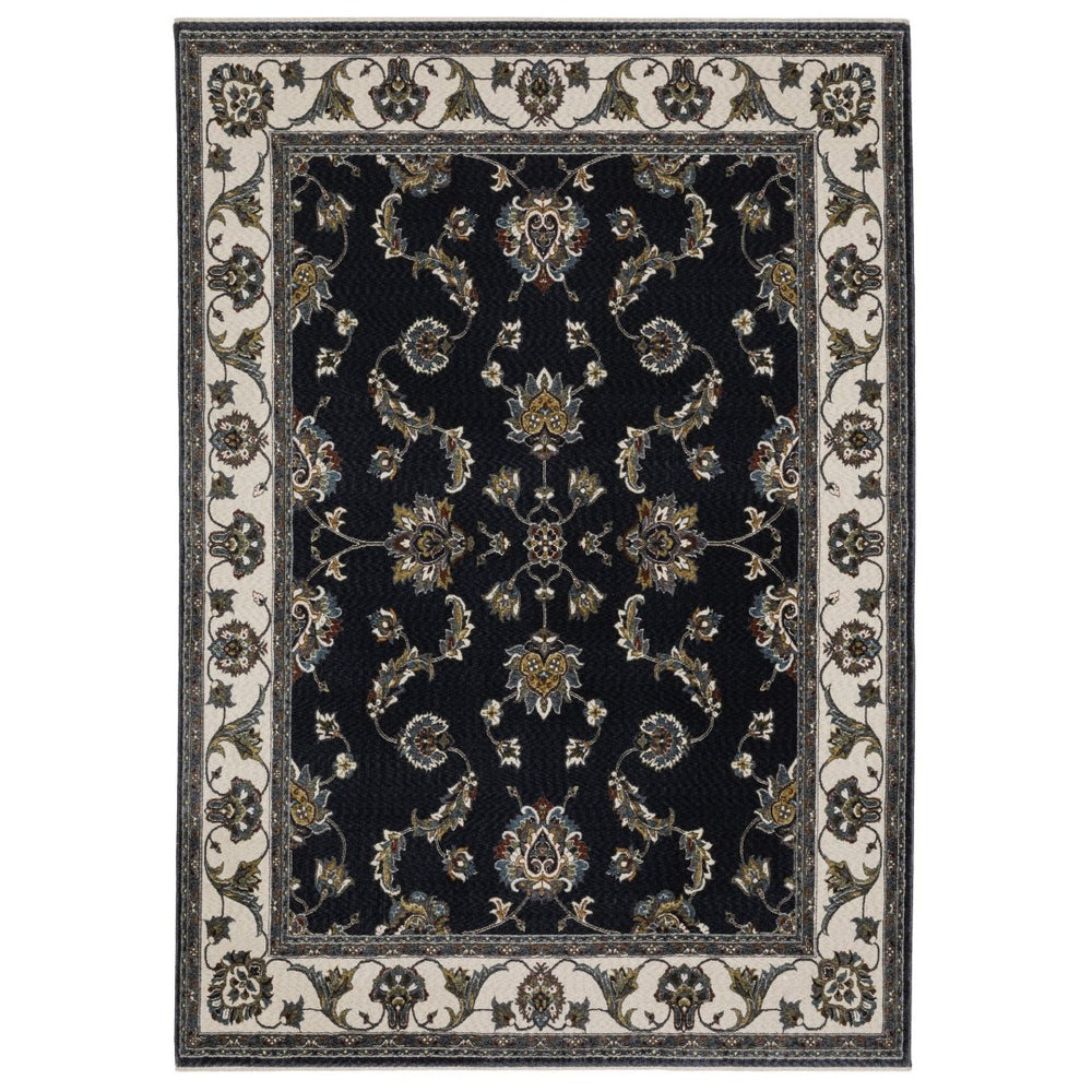 HomeRoots 4' Elegant Ivory Oriental Area Rug with Fringe – Durable, Stain-Resistant, Perfect for Any Space 4' X 6' 575463