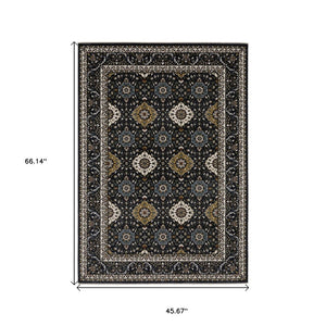 HomeRoots 5' Red Medallion Area Rug with Fringe - Elegant, Stain-Resistant Design for Stylish Living Spaces! 4' X 6' 575464