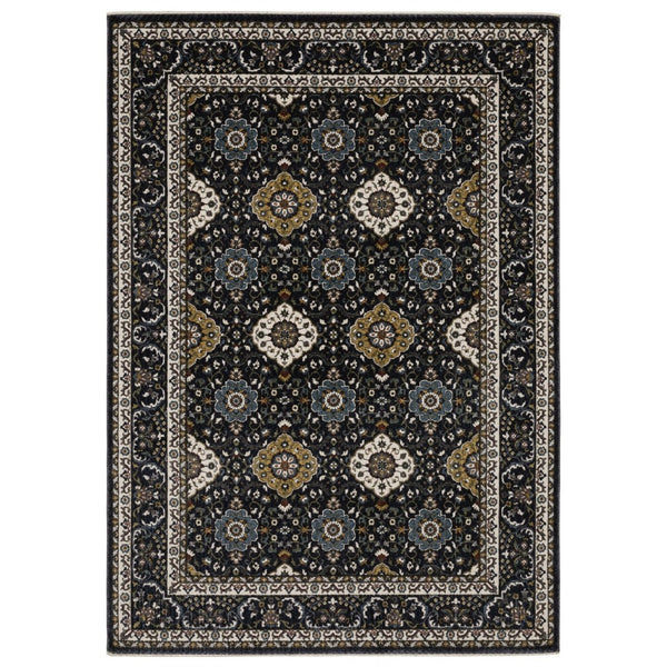 HomeRoots 5' Red Medallion Area Rug with Fringe - Elegant, Stain-Resistant Design for Stylish Living Spaces! 4' X 6' 575464