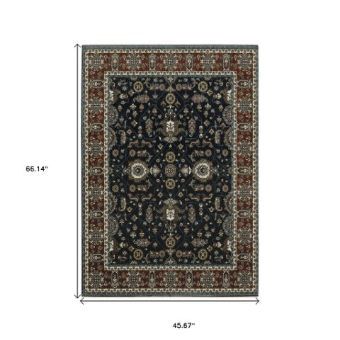Homeroots 10' Red Oriental Area Rug With Fringe - Stain Resistant, Stylish Design For Living Spaces & Pets 4' X 6' Polyester 575465