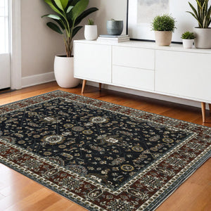 Homeroots 10' Red Oriental Area Rug With Fringe - Stain Resistant, Stylish Design For Living Spaces & Pets 4' X 6' Polyester 575465