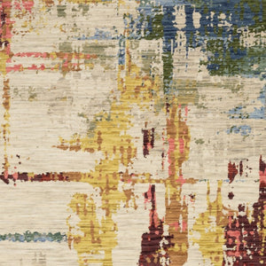 Homeroots 2' Abstract Beige And Orange Area Rug With Fringe – Stylish Decor For Any Room – Timeless Elegance 3' X 5' Wool Blend 575467