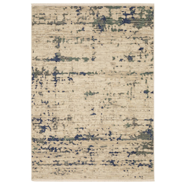 Homeroots 2' Beige Abstract Area Rug With Fringe - Artistic Touch For Your Living Space, Perfectly Chic Design 3' X 5' Wool Blend 575474