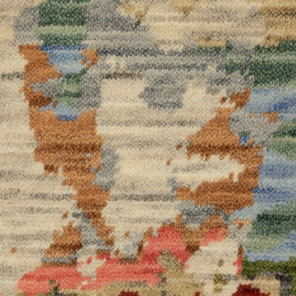 Homeroots 2' Stylish Beige And Red Abstract Area Rug With Fringe - Perfect Accent For Any Room Decor 3' X 5' Wool Blend 575475