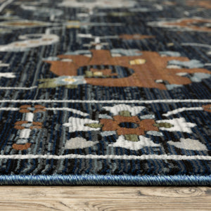 Homeroots 3' X 5' Blue Oriental Area Rug With Fringe - Stylish, Stain-resistant Design For Kids And Pets! 3' X 5' Polyester 575484