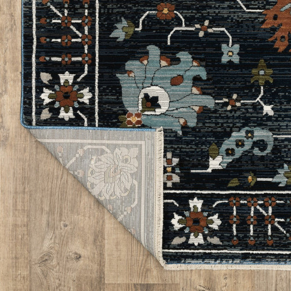 Homeroots 3' X 5' Blue Oriental Area Rug With Fringe - Stylish, Stain-resistant Design For Kids And Pets! 3' X 5' Polyester 575484