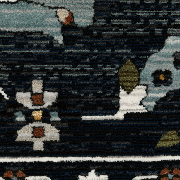 Homeroots 3' X 5' Blue Oriental Area Rug With Fringe - Stylish, Stain-resistant Design For Kids And Pets! 3' X 5' Polyester 575484