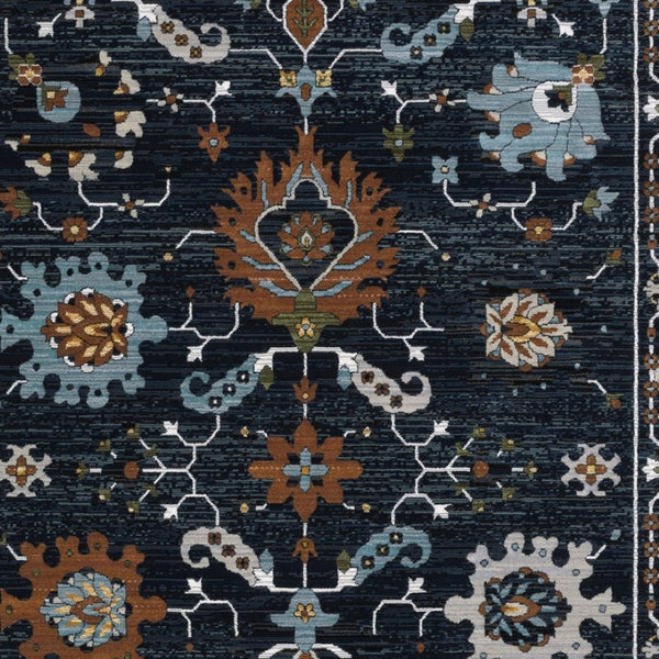 Homeroots 3' X 5' Blue Oriental Area Rug With Fringe - Stylish, Stain-resistant Design For Kids And Pets! 3' X 5' Polyester 575484