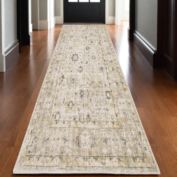 Homeroots 10' Gray Oriental Hand-tufted Runner Rug - Elegant Design To Enhance Your Home's Decor And Comfort 10' Runner Wool Blend 575498