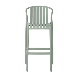 English Elm Outdoor Stackable Armless Barstools Set of 2 Uv Resistant Slat Back Patio Seating Green N780P199452G