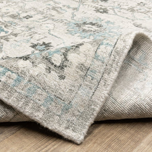 HomeRoots 10' Ivory and Teal Hand-Tufted Oriental Runner Rug - Artisan Crafted for Timeless Elegance and Comfort 10' Runner 575500