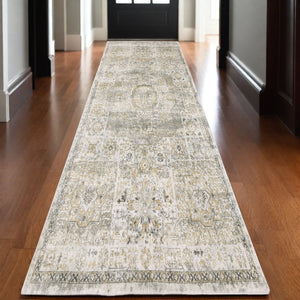 Homeroots 10' Gray Medallion Hand-tufted Runner Rug - Elegant Design To Enhance Your Home's Warmth And Style 10' Runner Wool Blend 575501