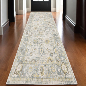 Homeroots 10' Ivory Hand Tufted Oriental Runner Rug – Elegant Design To Enhance Your Home's Style And Warmth 10' Runner Wool Blend 575502