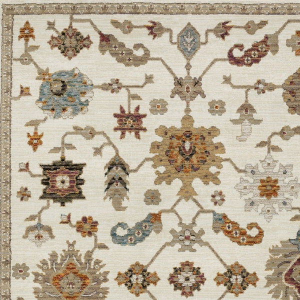 Homeroots 2' Ivory Oriental Area Rug - Stylish Power Loom Design, Stain Resistant, Perfect For Any Decor 2' X 3' Polypropylene 575507