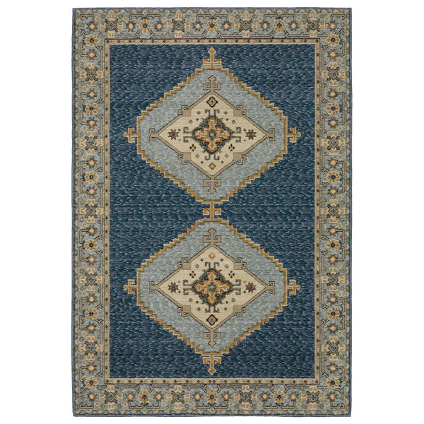 Homeroots 2' Blue Medallion Area Rug – Stain-resistant Power Loom Design For Stylish Spaces With Kids & Pets 2' X 3' Polypropylene 575509