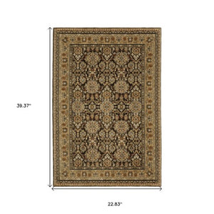 Homeroots 2' Brown Oriental Area Rug - Elegant Design, Stain Resistant, Perfect For Homes With Kids And Pets 2' X 3' Polypropylene 575510