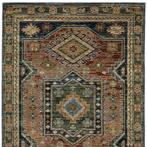 Homeroots 2' Stunning Blue Tribal Area Rug - Stain Resistant, Perfect For Kids And Pets, Adds Warmth To Any Space 2' X 3' Polypropylene 575511
