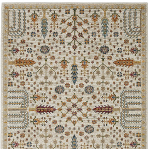 Homeroots 2' Inviting Ivory And Gold Oriental Area Rug - Stain Resistant, Stylish Design For Any Space 2' X 3' Polypropylene 575513