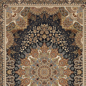 Homeroots 5' Ivory Medallion Area Rug With Fringe - Stain Resistant, Stylish Design For Any Home Decor 4' X 6' Polypropylene 575517