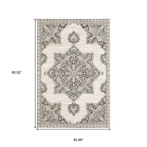 Homeroots 10' Elegant Brown Medallion Area Rug – Stain Resistant, Perfect For Homes With Kids And Pets 5' X 8' Polyester 575520