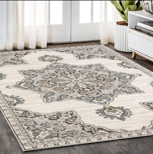 Homeroots 10' Elegant Brown Medallion Area Rug – Stain Resistant, Perfect For Homes With Kids And Pets 5' X 8' Polyester 575520