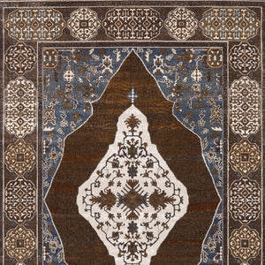 Homeroots 4' Gray Medallion Area Rug – Stain-resistant, Soft Texture, Perfect For Kids & Pets, Stylish Decor 5' X 8' Polyester 575521