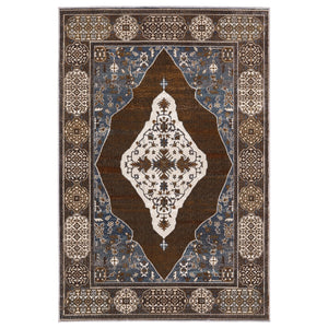 Homeroots 4' Gray Medallion Area Rug – Stain-resistant, Soft Texture, Perfect For Kids & Pets, Stylish Decor 5' X 8' Polyester 575521