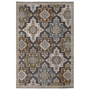 Homeroots 10' Blue Medallion Area Rug - Stain Resistant, Stylish Design For Living Spaces With Kids & Pets 5' X 8' Polyester 575522