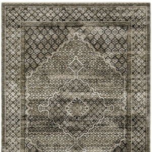 Homeroots 3' Gray Medallion Area Rug With Fringe – Stylish, Stain Resistant Design For Home & Pet Friendly Spaces 3' X 5' Polyester 575524