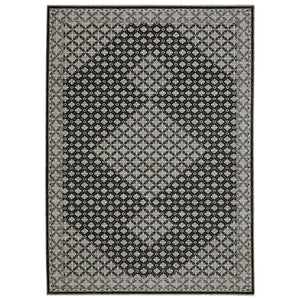 HomeRoots 5' Modern Black and Gray Diamond Area Rug with Stylish Fringe for Durable, Cozy Living Spaces 3' X 5' 575526
