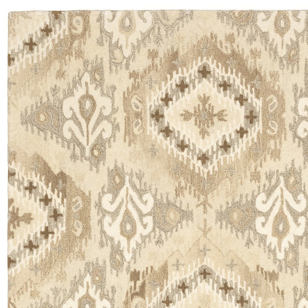 Homeroots 4' Abstract Beige And Ivory Hand-tufted Wool Area Rug - Stylish Design For Cozy Home Décor 4' X 6' Wool 575537