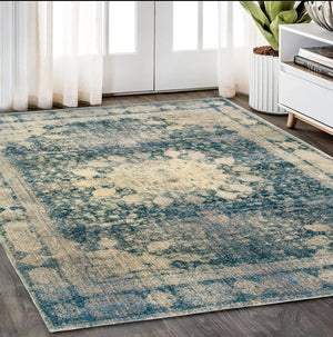 Homeroots 4' Ivory Oriental Area Rug – Distressed Design For A Timeless Touch In Any Home Décor Space 5' X 8' Polypropylene,Polyester 575544