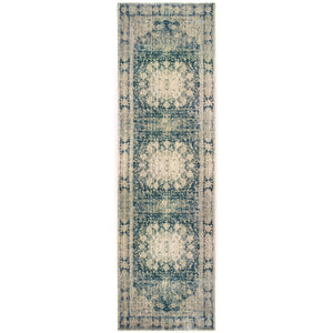 Homeroots 4' Ivory Oriental Area Rug – Distressed Design For A Timeless Touch In Any Home Décor Space 8' Runner Polypropylene,Polyester 575545
