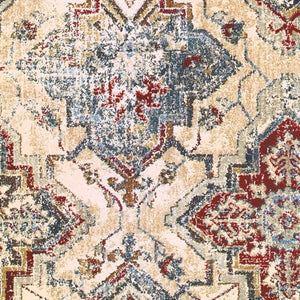 Homeroots 4' Ivory And Gold Oriental Area Rug - Elegant Power Loom Design For Warmth And Style In Any Space 5' X 8' Polypropylene,Polyester 575546