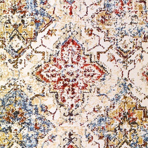 Homeroots 4' Ivory And Gold Oriental Area Rug - Elegant Power Loom Design For Warmth And Style In Any Space 8' Runner Polypropylene,Polyester 575547