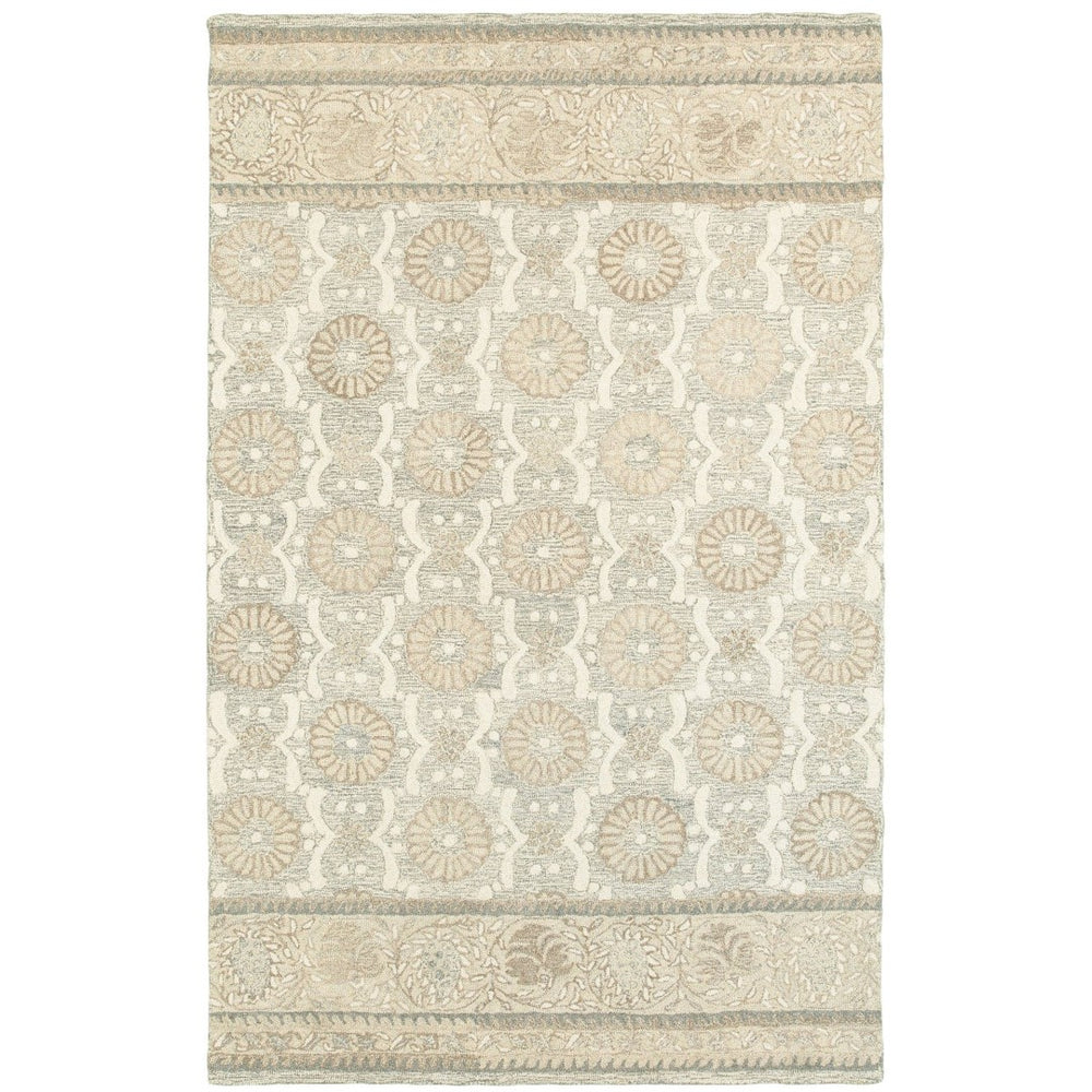 HomeRoots 4' Timeless Ash Gray Floral Hand-Tufted Wool Area Rug - Elegant Comfort for Living Spaces & Entryways 4' X 6' 575550